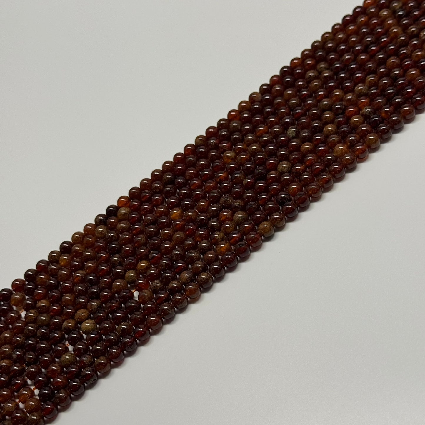 Hessonite Garnet Polished Round Gemstone Beads
