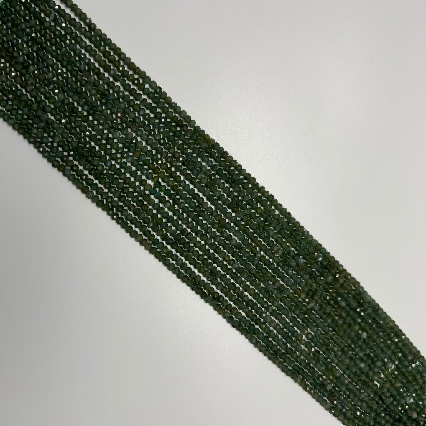 Green Apatite Faceted Rondelle Beads