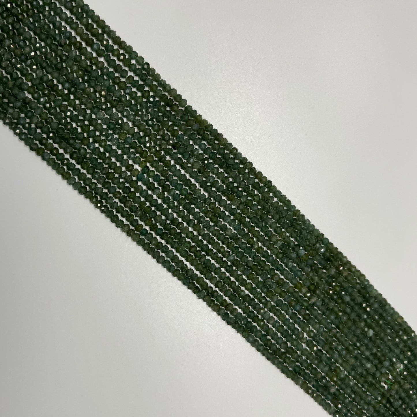 Green Apatite Faceted Rondelle Beads