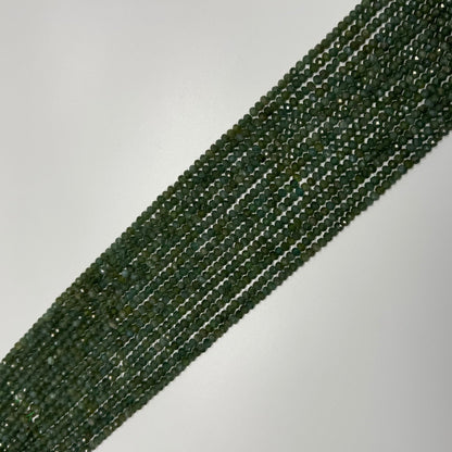 Green Apatite Faceted Rondelle Beads