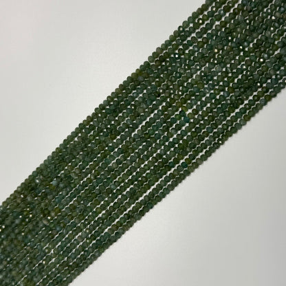 Green Apatite Faceted Rondelle Beads