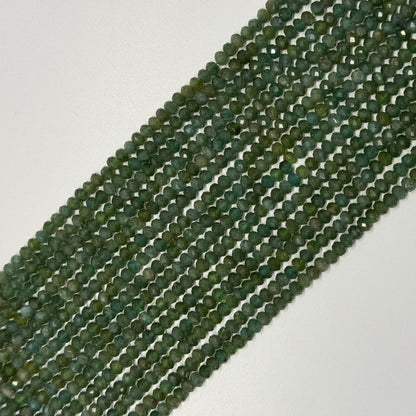 Green Apatite Faceted Rondelle Beads