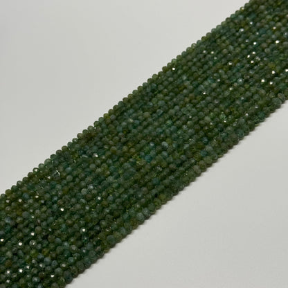 Green Apatite Faceted Rondelle Beads