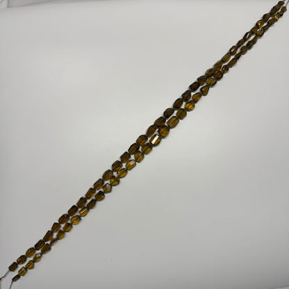 Natural African Citrine Faceted Freeform Gemstone Beads