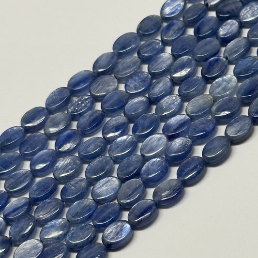 Natural Kyanite Polished Oval Gemstone Beads