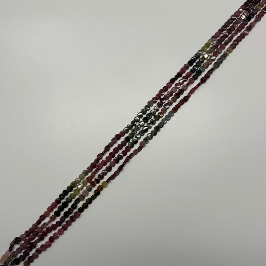 Multicolor Tourmaline Polished Heart Shape Gemstone Beads