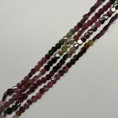 Multicolor Tourmaline Polished Heart Shape Gemstone Beads
