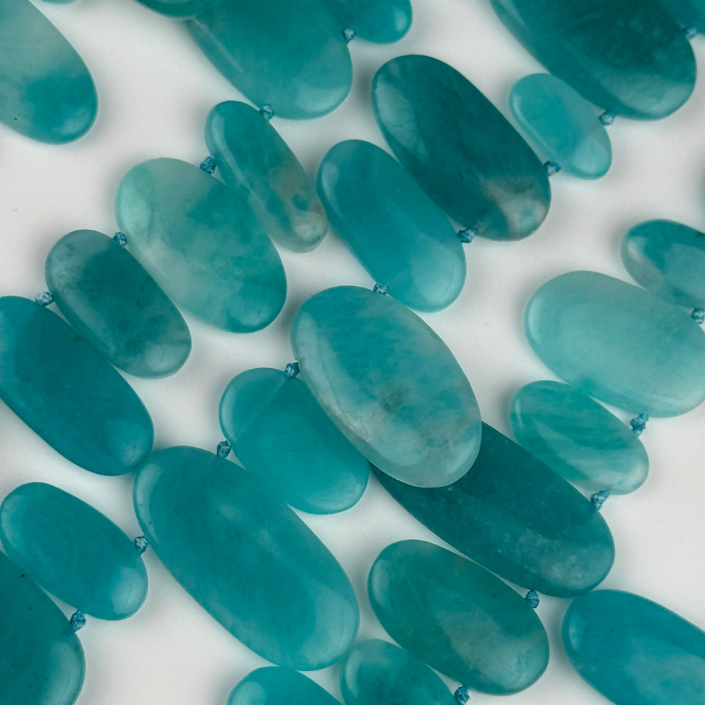 Amazonite Marquise Gemstone Beads - AA Quality (Mixed Size) - Side drilled