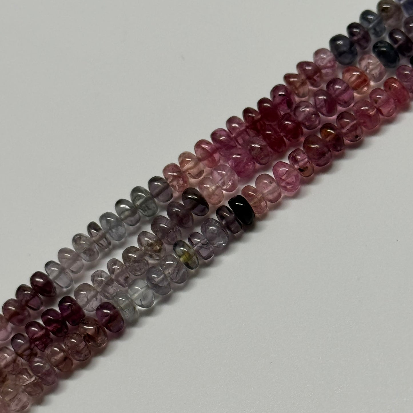 Multicolor Spinel Polished Rondelle Shape Gemstone Beads
