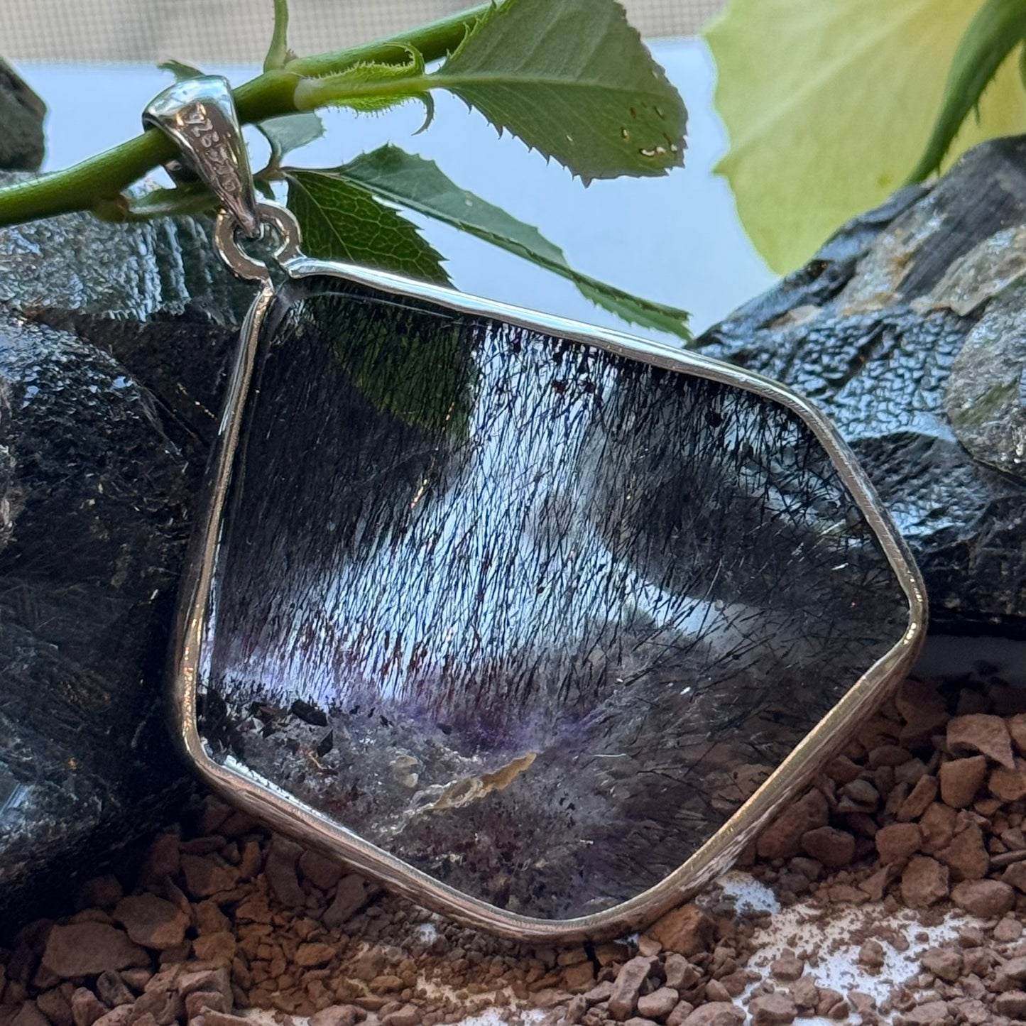 Sacred Seven Freeform Pendant – One-of-a-Kind Natural Gemstone Jewelry in 925 Sterling Silver