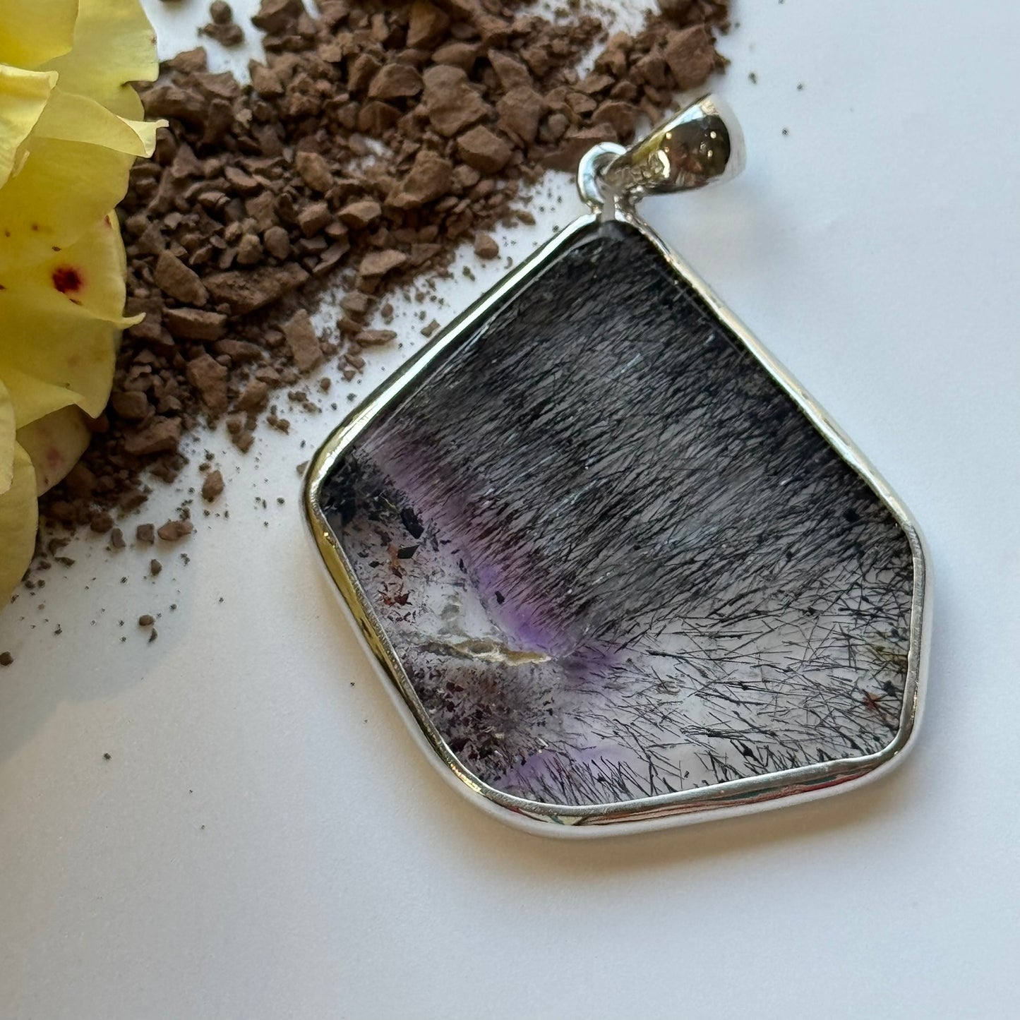Sacred Seven Freeform Pendant – One-of-a-Kind Natural Gemstone Jewelry in 925 Sterling Silver