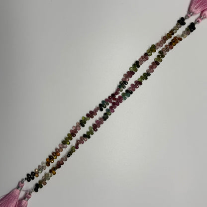 Multicolor Tourmaline Polished Briolette Shape Gemstone Beads