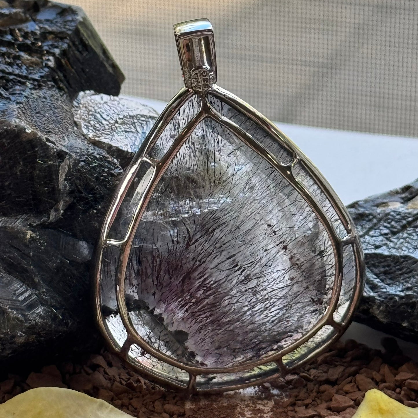Sacred Seven Teardrop Pendant – Simple Bezel Set Jewelry in 925 Sterling Silver