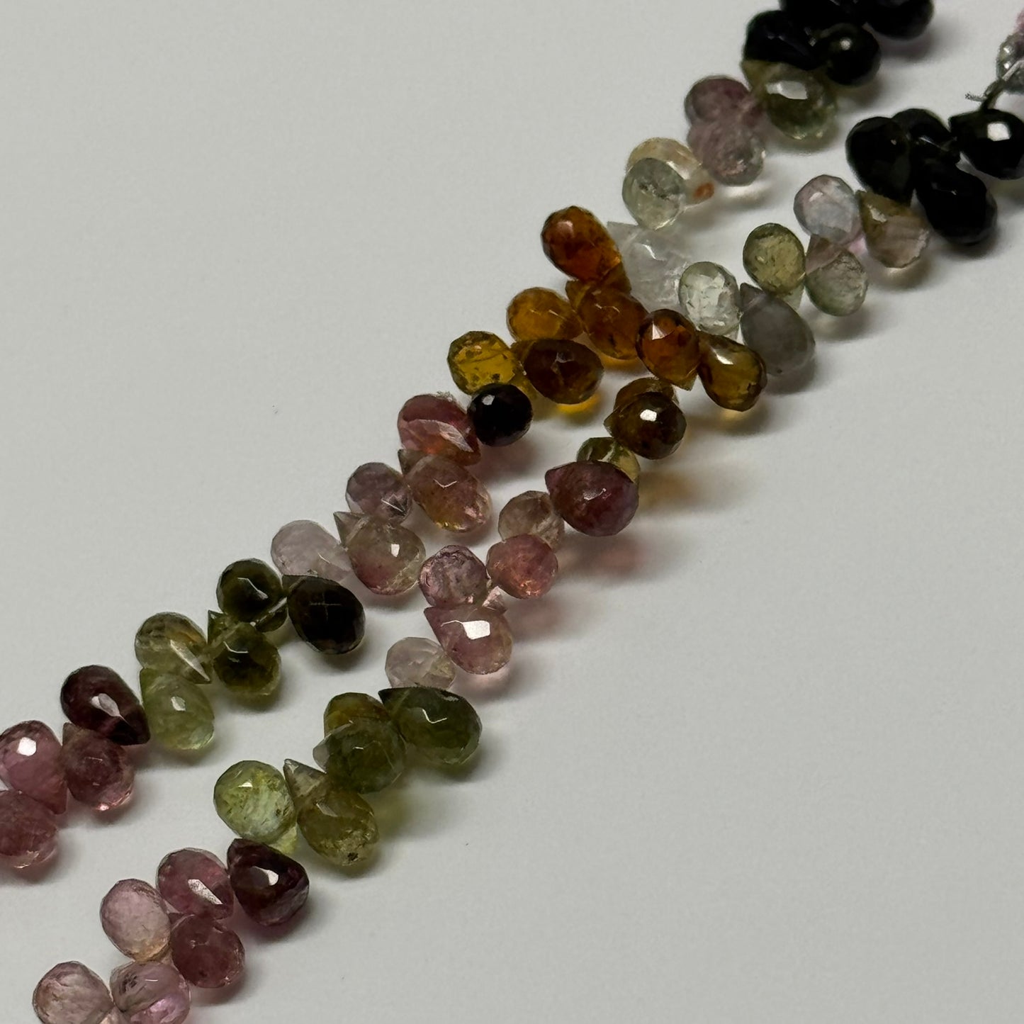 Multicolor Tourmaline Polished Briolette Shape Gemstone Beads