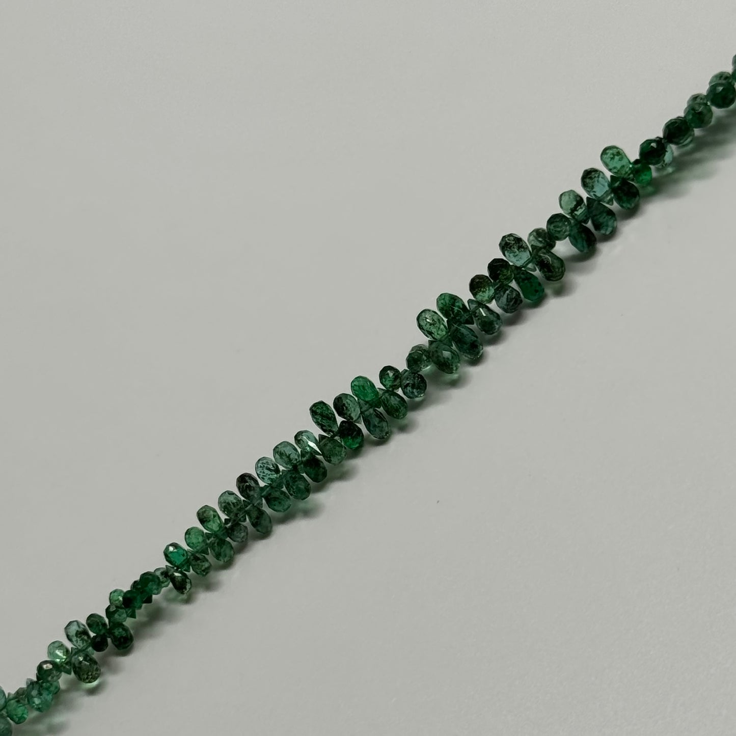 Emerald Faceted Briolette Shape Gemstone Beads