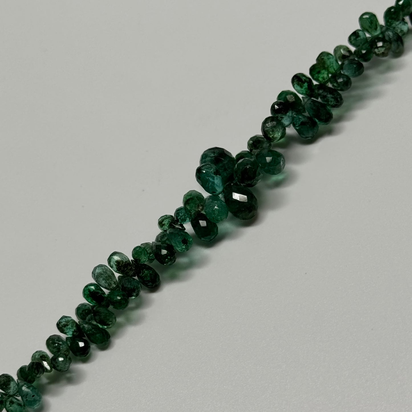 Emerald Faceted Briolette Shape Gemstone Beads