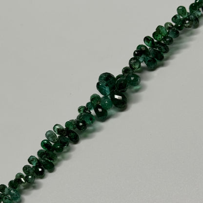 Emerald Faceted Briolette Shape Gemstone Beads