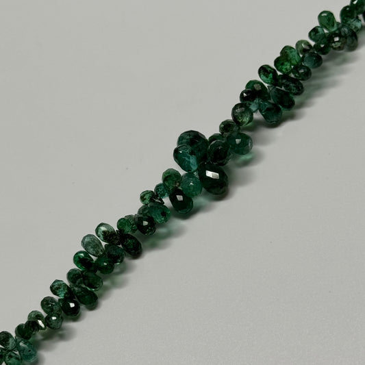 Emerald Faceted Briolette Shape Gemstone Beads