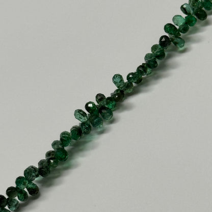 Emerald Faceted Briolette Shape Gemstone Beads