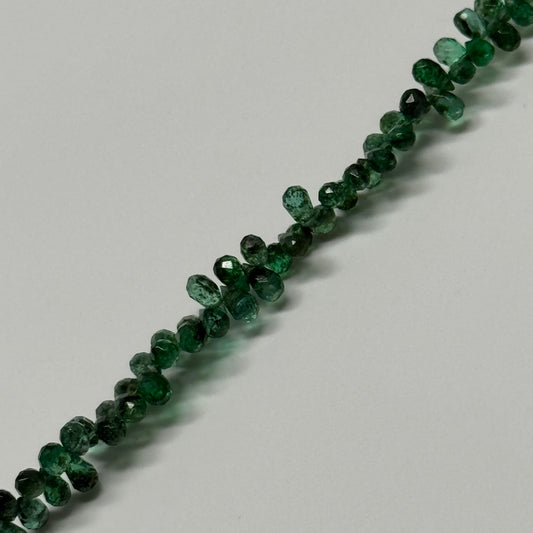 Emerald Faceted Briolette Shape Gemstone Beads