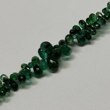 Emerald Faceted Briolette Shape Gemstone Beads