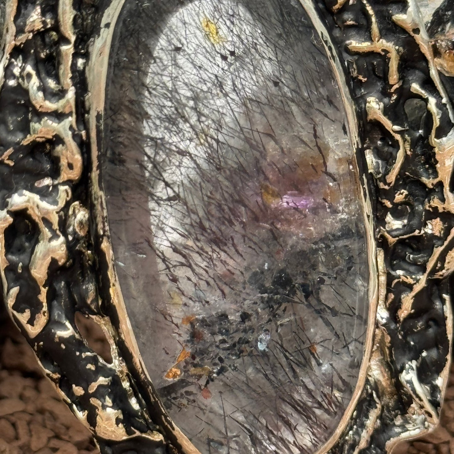 Sacred Seven Oval Pendant – Black Patina Jewelry in 925 Sterling Silver
