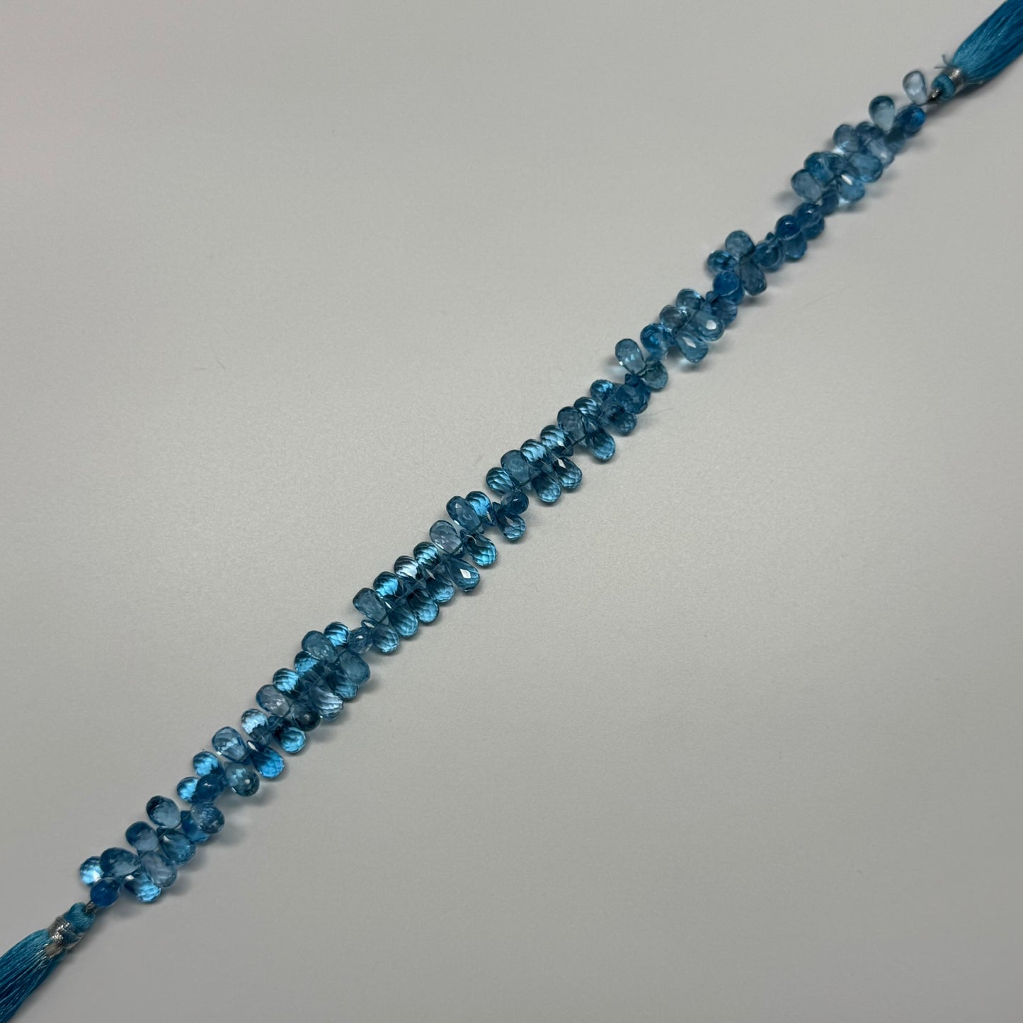 Blue Topaz Polished Briolette Shape Gemstone Beads