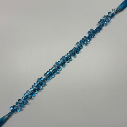 Blue Topaz Polished Briolette Shape Gemstone Beads