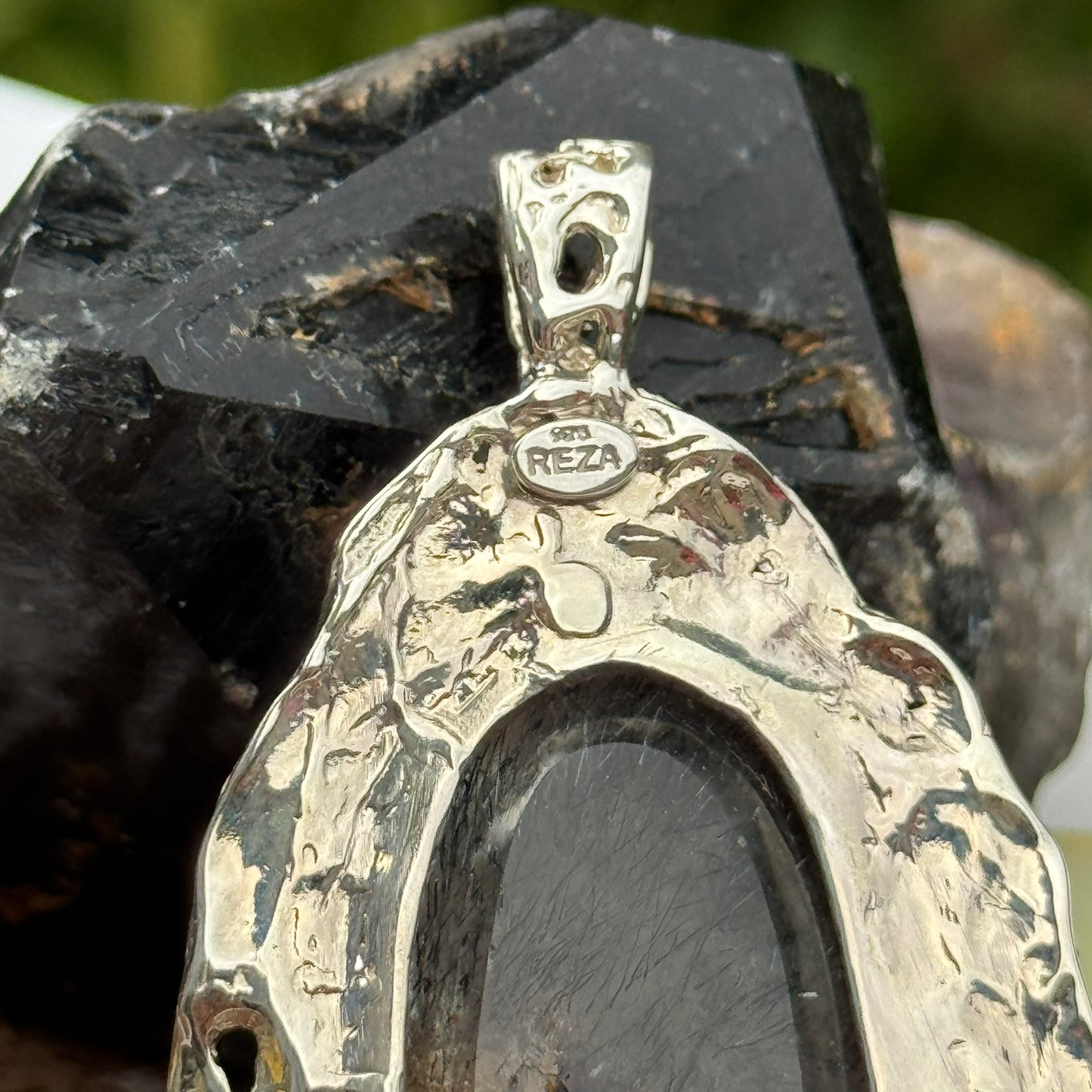 Sacred Seven Oval Pendant – Black Patina Jewelry in 925 Sterling Silver