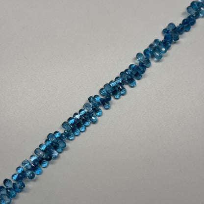 Blue Topaz Polished Briolette Shape Gemstone Beads