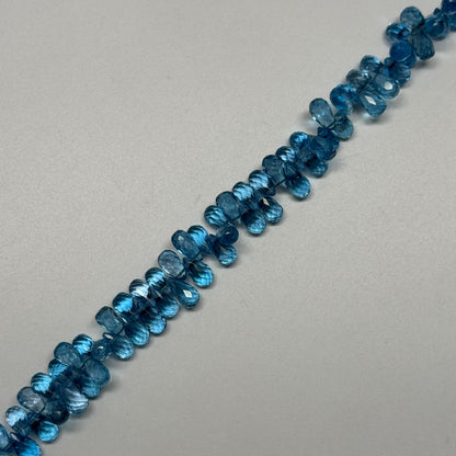 Blue Topaz Polished Briolette Shape Gemstone Beads