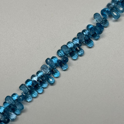 Blue Topaz Polished Briolette Shape Gemstone Beads