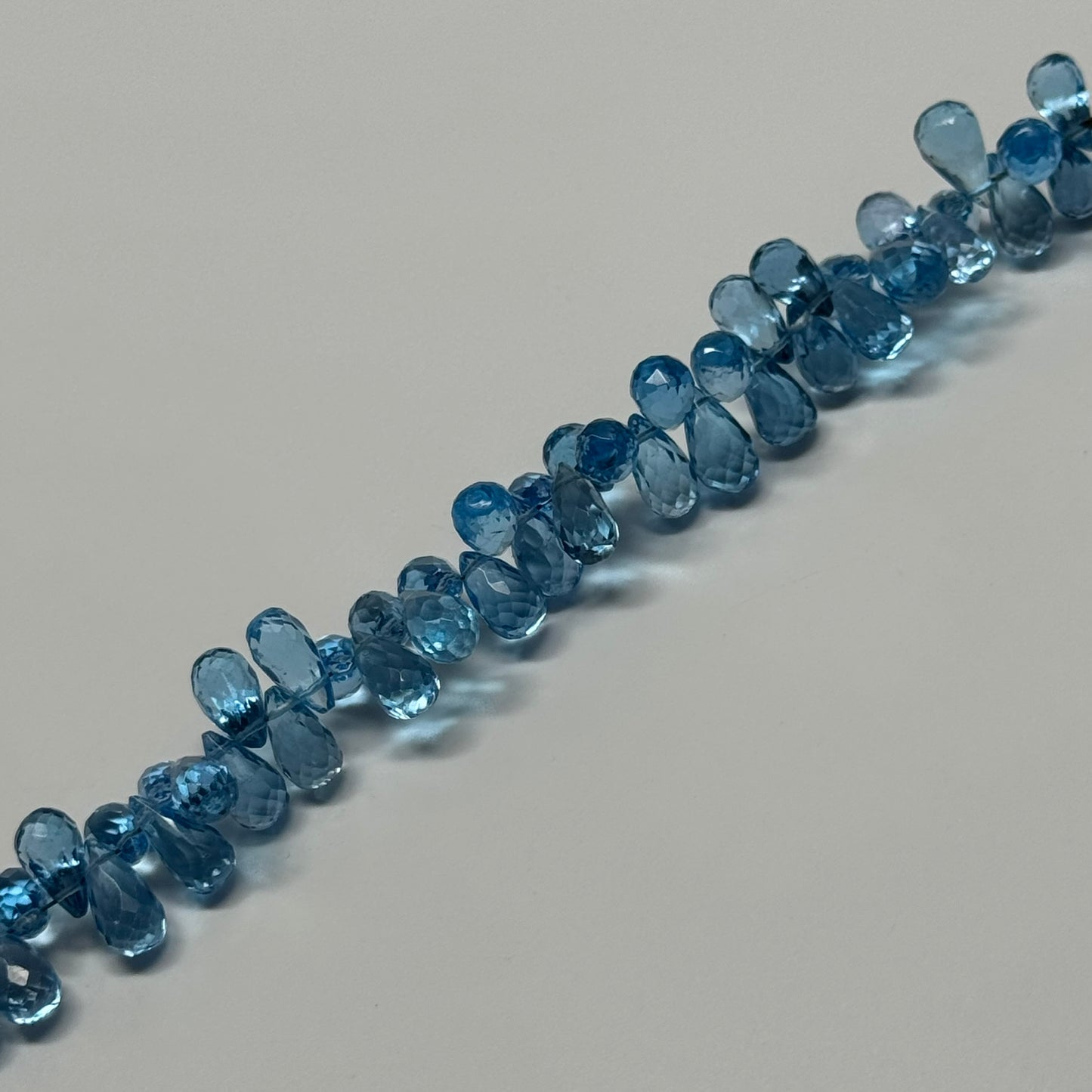 Blue Topaz Polished Briolette Shape Gemstone Beads