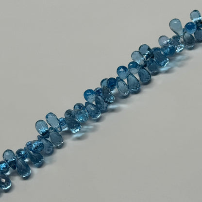 Blue Topaz Polished Briolette Shape Gemstone Beads