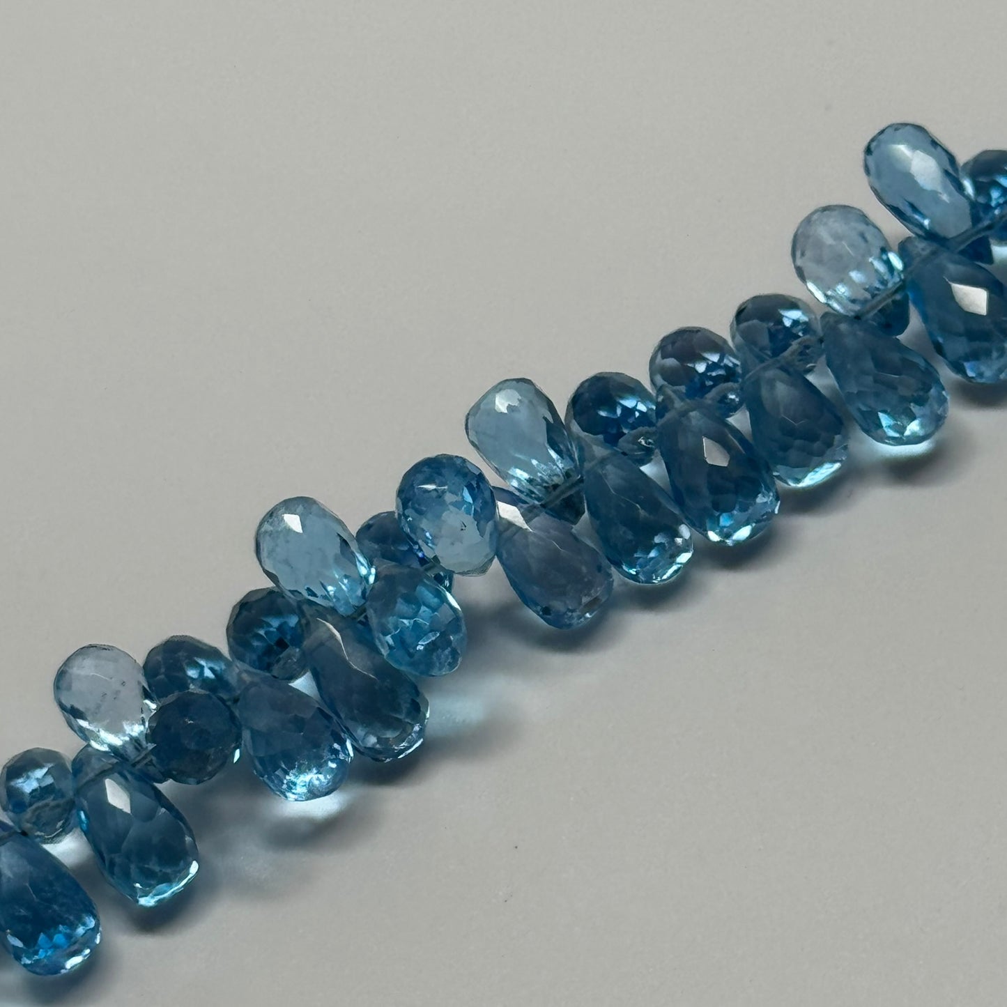 Blue Topaz Polished Briolette Shape Gemstone Beads