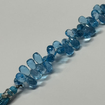 Blue Topaz Polished Briolette Shape Gemstone Beads
