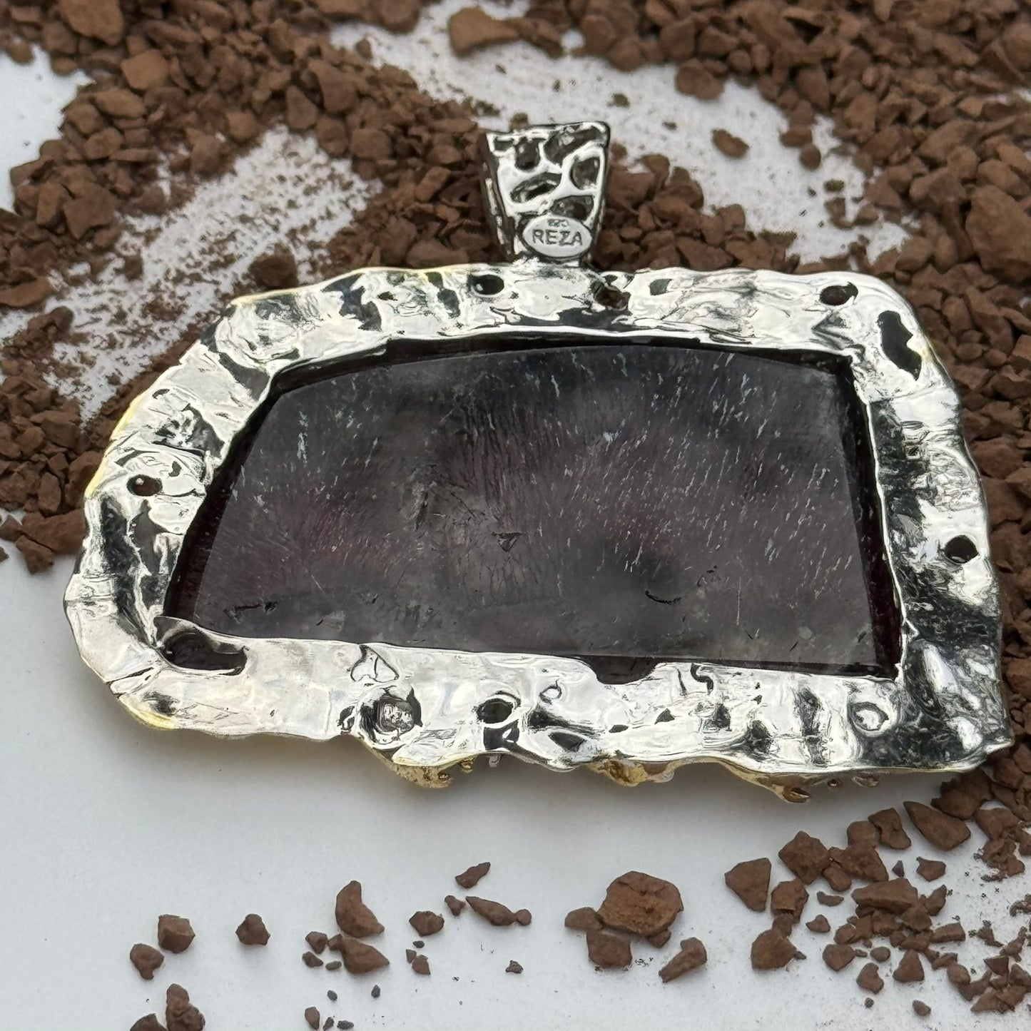 Sacred Seven Freeform Pendant with Multicolor Sapphire – Artistic 18k Yellow Gold Plating Natural Gemstone Jewelry in 925 Sterling Silver