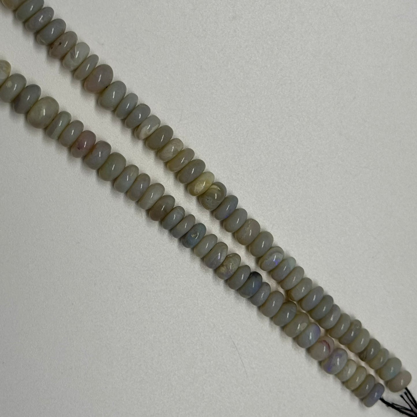 Australian Black Opal Gemstone Beads - Polished Rondelle
