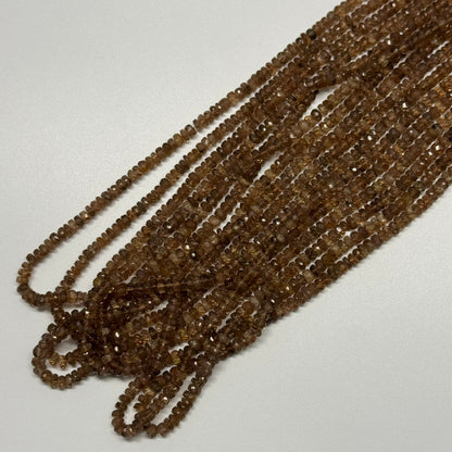 Champagne Topaz Faceted Rondelle Gemstone Beads