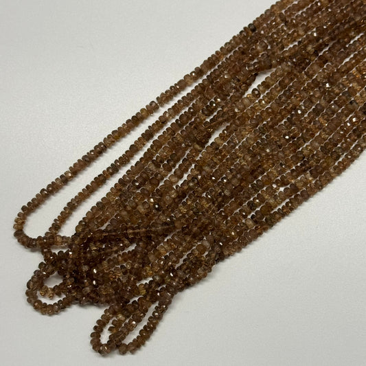 Champagne Topaz Faceted Rondelle Gemstone Beads