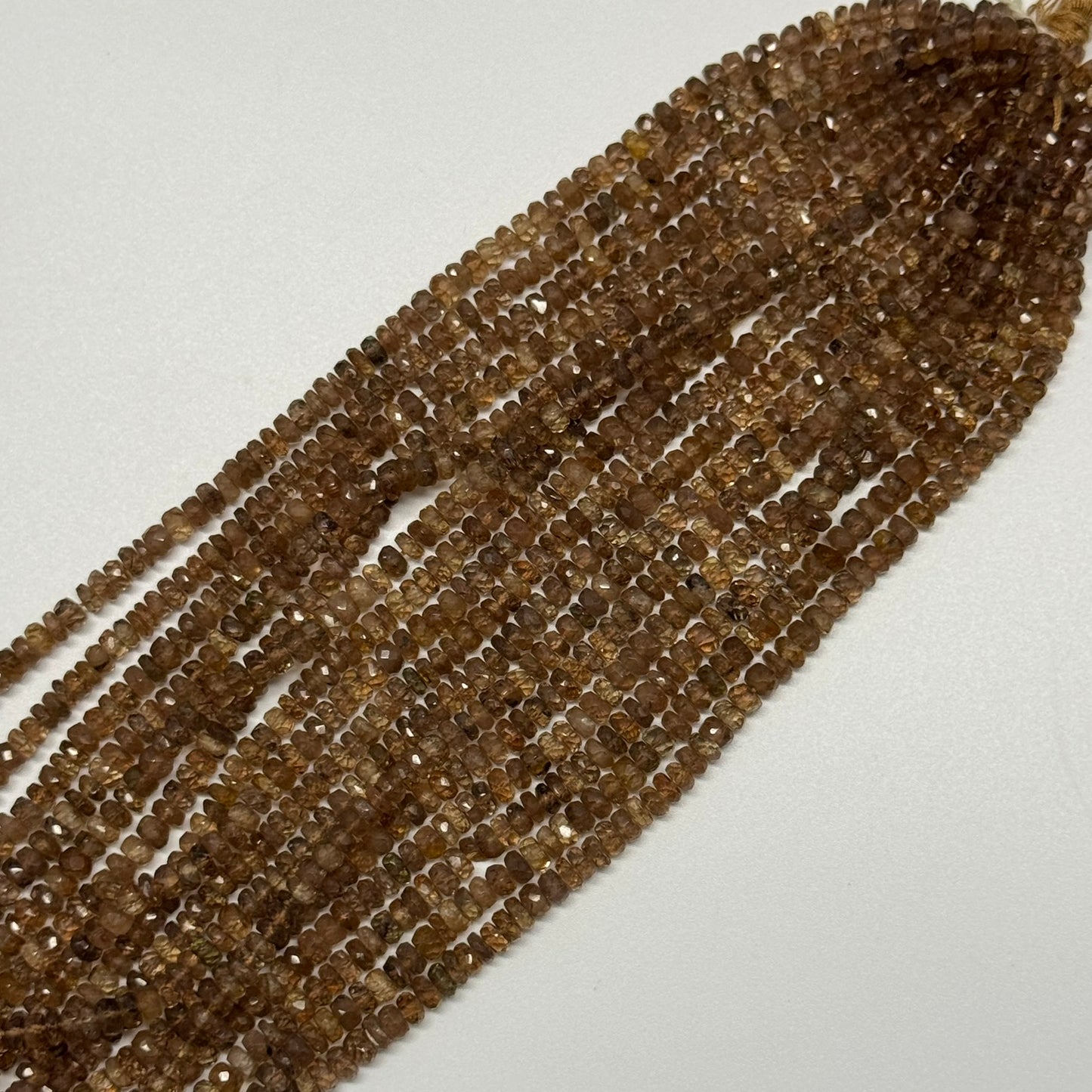 Champagne Topaz Faceted Rondelle Gemstone Beads
