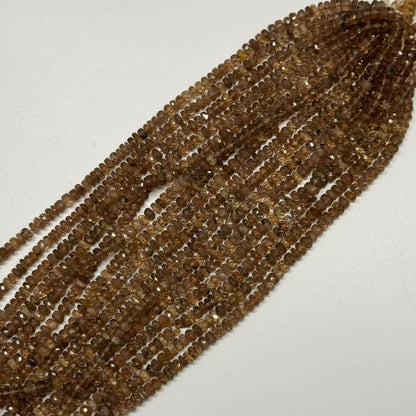 Champagne Topaz Faceted Rondelle Gemstone Beads
