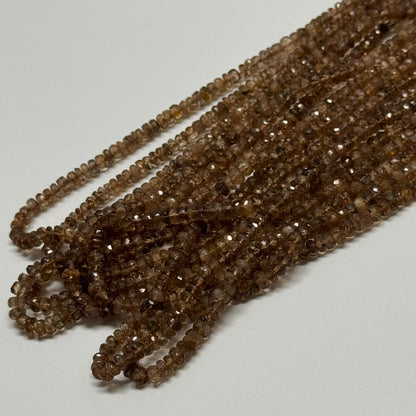 Champagne Topaz Faceted Rondelle Gemstone Beads