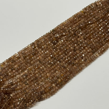 Champagne Topaz Faceted Rondelle Gemstone Beads