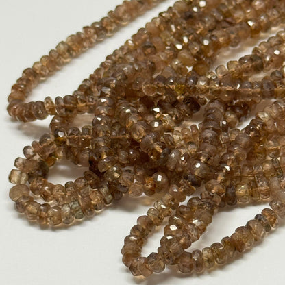 Champagne Topaz Faceted Rondelle Gemstone Beads