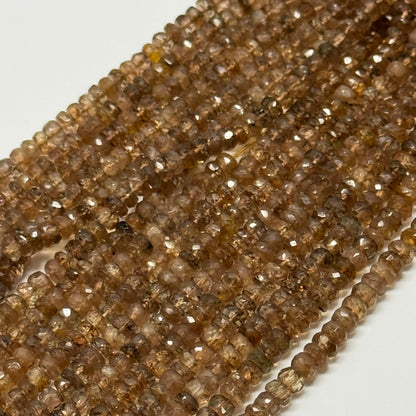 Champagne Topaz Faceted Rondelle Gemstone Beads