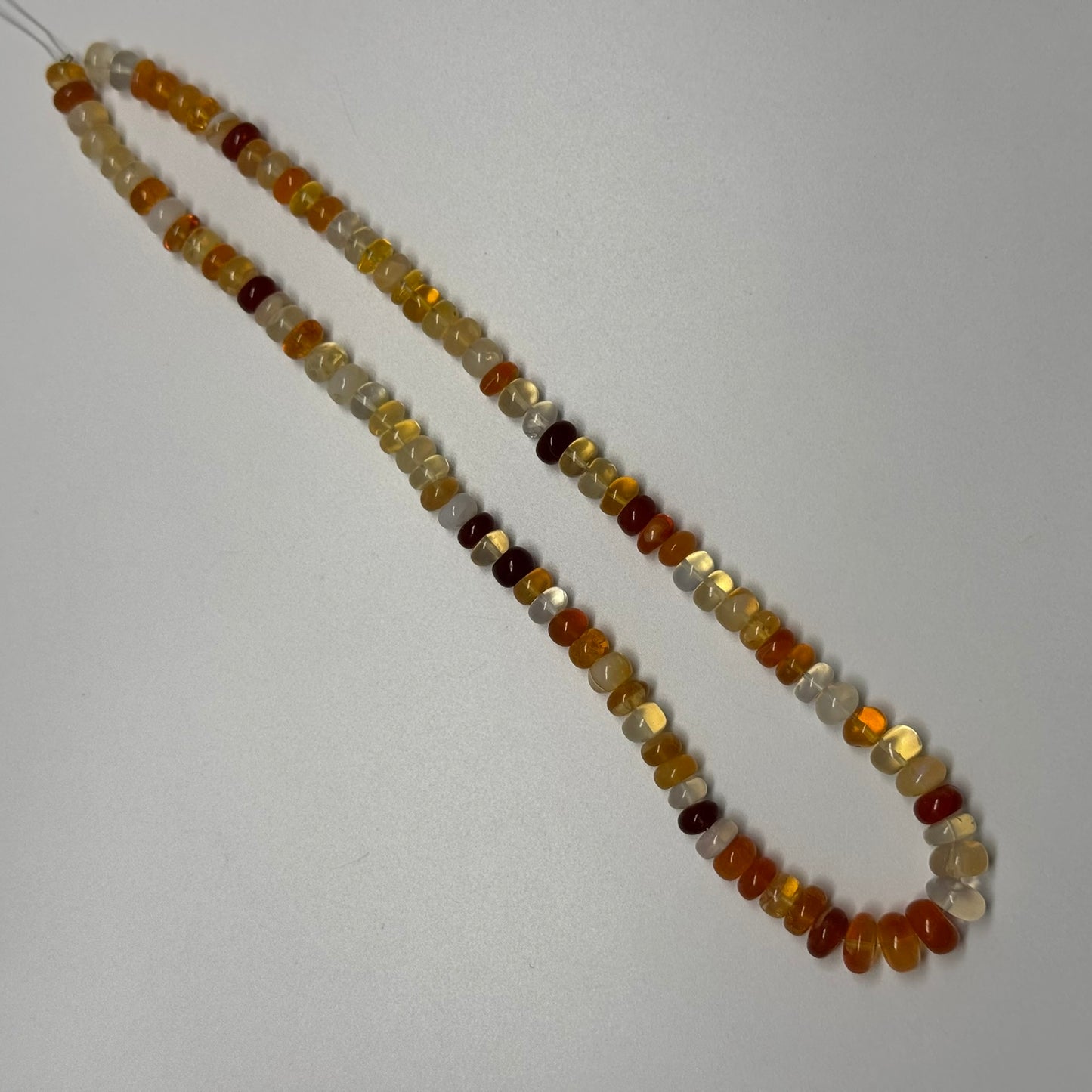 Mexican Fire Opal Polished Rondelle Gemstone Beads