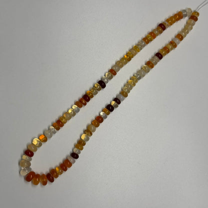 Mexican Fire Opal Polished Rondelle Gemstone Beads