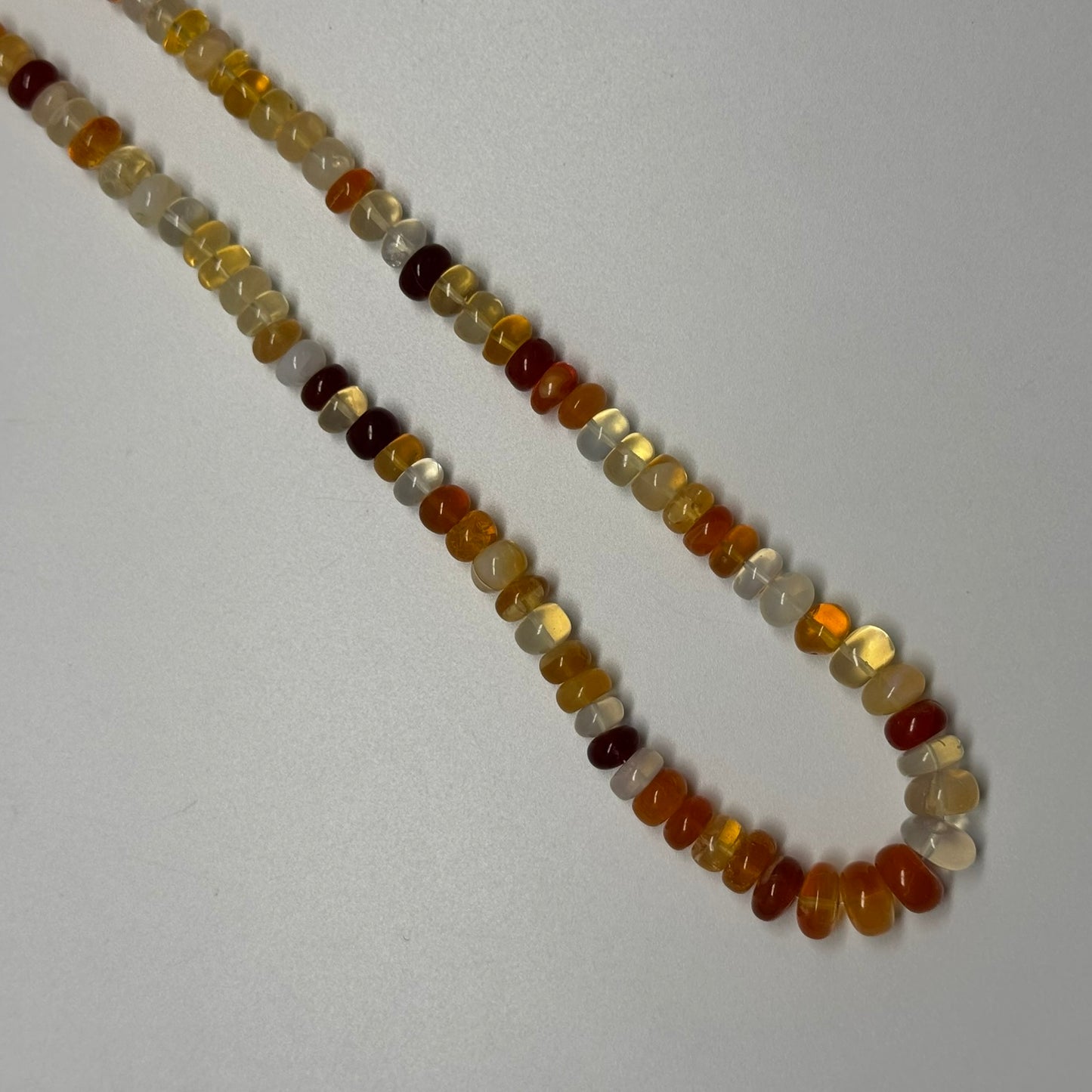 Mexican Fire Opal Polished Rondelle Gemstone Beads