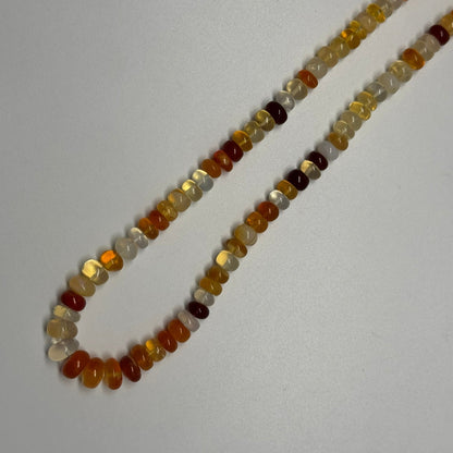 Mexican Fire Opal Polished Rondelle Gemstone Beads